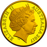 Australia Twenty Five Dollars Queen's Baton Relay 2017 ELIZABETH II AUSTRALIA 2017 IRB coin obverse Australia Twenty Five Dollars Queen's Baton Relay 2017 ELIZABETH II AUSTRALIA 2017 IRB coin obverse