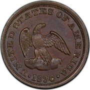 USA Two Cents Pattern 1836 About 24 known UNITED STATES OF AMERICA ∙1836∙ coin obverse USA Two Cents Pattern 1836 About 24 known UNITED STATES OF AMERICA ∙1836∙ coin obverse