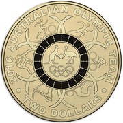 Australia Two Dollars Australian Olympic Team - Black 2016  2016 AUSTRALIAN OLYMPIC TEAM TWO DOLLARS coin reverse Australia Two Dollars Australian Olympic Team - Black 2016  2016 AUSTRALIAN OLYMPIC TEAM TWO DOLLARS coin reverse