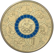 Australia Two Dollars Australian Olympic Team - Blue 2016  2016 AUSTRALIAN OLYMPIC TEAM TWO DOLLARS coin reverse Australia Two Dollars Australian Olympic Team - Blue 2016  2016 AUSTRALIAN OLYMPIC TEAM TWO DOLLARS coin reverse
