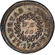 USA U.S 100 (Bit) 1783 KM# EA13.1 ∙ LIBERTAS ∙ JUSTITIA ∙ U.S 100 coin reverse USA U.S 100 (Bit) 1783 KM# EA13.1 ∙ LIBERTAS ∙ JUSTITIA ∙ U.S 100 coin reverse