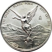Mexico 1/10 Onza Libertad 2017 Mo KM# 610 1/10 ONZA PLATA PURA 2017 LEY .999 MO coin reverse Mexico 1/10 Onza Libertad 2017 Mo KM# 610 1/10 ONZA PLATA PURA 2017 LEY .999 MO coin reverse