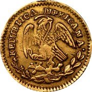 Mexico 1/2 Escudo Cap on Stick 1860 KM# 378.4 REPUBLICA MEXICANA. coin obverse Mexico 1/2 Escudo Cap on Stick 1860 KM# 378.4 REPUBLICA MEXICANA. coin obverse
