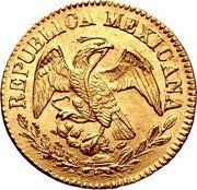 Mexico 1/2 Escudo Cap on Stick and Open Book 1863 C CE KM# 378 REPUBLICA MEXICANA coin obverse Mexico 1/2 Escudo Cap on Stick and Open Book 1863 C CE KM# 378 REPUBLICA MEXICANA coin obverse