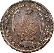 Mexico 1/2 Real Radiant Cap 1832 RM KM# 370.3 REPUBLICA MEXICANA. coin obverse Mexico 1/2 Real Radiant Cap 1832 RM KM# 370.3 REPUBLICA MEXICANA. coin obverse