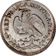 Mexico 1/2 Real Eagle. Circulation Coin 1861 Ga JG KM# 370.5 REPUBLICA MEXICANA coin obverse Mexico 1/2 Real Eagle. Circulation Coin 1861 Ga JG KM# 370.5 REPUBLICA MEXICANA coin obverse