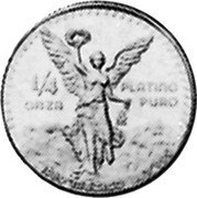 Mexico 1/4 Onza Winged Victory 1989 Proof KM# 538 1/4 ONZA PLATINO PURO MO 1989 MEXICO LEY 999 coin reverse Mexico 1/4 Onza Winged Victory 1989 Proof KM# 538 1/4 ONZA PLATINO PURO MO 1989 MEXICO LEY 999 coin reverse