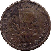 Mexico 1/4 Real Seated Figure 1828 KM# 353 ESTADO LIBRE DE JALISCO 1828 coin obverse Mexico 1/4 Real Seated Figure 1828 KM# 353 ESTADO LIBRE DE JALISCO 1828 coin obverse