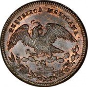 Mexico 1/4 Real Eagle. Circulation Coin 1829 KM# 357 REPUBLICA MEXICANA. coin obverse Mexico 1/4 Real Eagle. Circulation Coin 1829 KM# 357 REPUBLICA MEXICANA. coin obverse