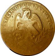 Mexico 1/4 Real Hammer 1856 KM# 352a EST. LIB. DE GUANAXUATO 1856 CUARTILLA coin obverse Mexico 1/4 Real Hammer 1856 KM# 352a EST. LIB. DE GUANAXUATO 1856 CUARTILLA coin obverse