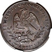 Mexico 1/4 Real Hammer 1857 KM# 352 EST.LIB.DE.GUANAXUATO 1856 CUARTILLA coin obverse Mexico 1/4 Real Hammer 1857 KM# 352 EST.LIB.DE.GUANAXUATO 1856 CUARTILLA coin obverse