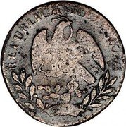Mexico 1/4 Real Eagle. Durango 1858 KM# 346 REPUBLICA MEXICANA coin obverse