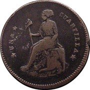 Mexico 1/4 Real Seated Figure 1859 KM# 356 UNA CUARTILLA coin reverse Mexico 1/4 Real Seated Figure 1859 KM# 356 UNA CUARTILLA coin reverse