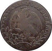 Mexico 1/4 Real Eagle. Durango 1860 KM# 348 DEPARTAMENTO DE DURANGO coin obverse Mexico 1/4 Real Eagle. Durango 1860 KM# 348 DEPARTAMENTO DE DURANGO coin obverse