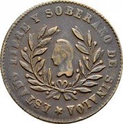 Mexico 1/4 Real State Coinage 1863 KM# 363 ESTADO LIBRE Y SOBERANO DE SINALOA coin obverse Mexico 1/4 Real State Coinage 1863 KM# 363 ESTADO LIBRE Y SOBERANO DE SINALOA coin obverse