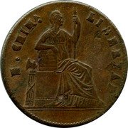 Mexico 1/4 Real Seated Figure 1865 KM# 344 E. CHIHA LIBERTAD coin obverse Mexico 1/4 Real Seated Figure 1865 KM# 344 E. CHIHA LIBERTAD coin obverse