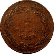 Mexico 1/4 Real Eagle. Circulation Coin 1830 KM# 358 1/4 MO.A.1834. coin reverse Mexico 1/4 Real Eagle. Circulation Coin 1830 KM# 358 1/4 MO.A.1834. coin reverse