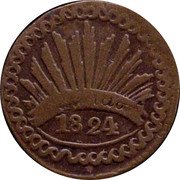 Mexico 1/8 Reales Eagle 1824 D KM# 320 LIBERTAD 1824 coin reverse Mexico 1/8 Reales Eagle 1824 D KM# 320 LIBERTAD 1824 coin reverse
