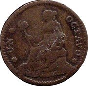 Mexico 1/8 Reales Seated Liberty 1828 KM# 329 UN OCTAVO coin reverse Mexico 1/8 Reales Seated Liberty 1828 KM# 329 UN OCTAVO coin reverse