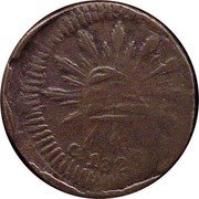 Mexico 1/8 Reales Radiant Cap 1829 KM# 335 C 1828 1/8 coin reverse Mexico 1/8 Reales Radiant Cap 1829 KM# 335 C 1828 1/8 coin reverse
