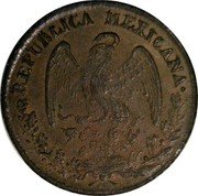 Mexico 1/8 Reales Eagle. Circulation Coin 1851 KM# 325 REPUBLICA MEXICANA coin obverse Mexico 1/8 Reales Eagle. Circulation Coin 1851 KM# 325 REPUBLICA MEXICANA coin obverse
