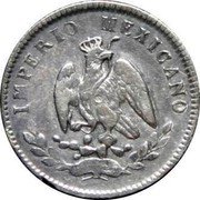 Mexico 10 Centavos Eagle. Circulation Coin 1864 G KM# 386 IMPERIO MEXICANO coin obverse Mexico 10 Centavos Eagle. Circulation Coin 1864 G KM# 386 IMPERIO MEXICANO coin obverse