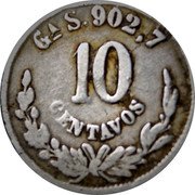 Mexico 10 Centavos Eagle. Circulation Coin 1886 KM# 403.4 10 CENTAVOS. GA S.902,7 coin reverse Mexico 10 Centavos Eagle. Circulation Coin 1886 KM# 403.4 10 CENTAVOS. GA S.902,7 coin reverse