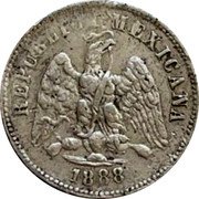 Mexico 10 Centavos Eagle. Circulation Coin 1888 Mo MoM KM# 403.7 REPUBLICA MEXICANA 1888 coin obverse Mexico 10 Centavos Eagle. Circulation Coin 1888 Mo MoM KM# 403.7 REPUBLICA MEXICANA 1888 coin obverse