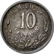 Mexico 10 Centavos Eagle. Circulation Coin 1896 Cn M KM# 403.2 10 CENTAVOS. CN M.902,7 coin reverse Mexico 10 Centavos Eagle. Circulation Coin 1896 Cn M KM# 403.2 10 CENTAVOS. CN M.902,7 coin reverse