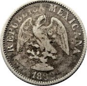 Mexico 10 Centavos Eagle. Circulation Coin 1899 KM# 404.1 REPUBLICA MEXICANA 1898 coin obverse