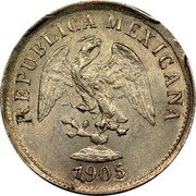 Mexico 10 Centavos Eagle. Circulation Coin 1905 KM# 404.3 REPUBLICA MEXICANA 1898 coin obverse Mexico 10 Centavos Eagle. Circulation Coin 1905 KM# 404.3 REPUBLICA MEXICANA 1898 coin obverse