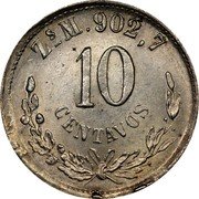 Mexico 10 Centavos Eagle. Circulation Coin 1905 KM# 404.3 ZS Z. 902,7 10 CENTAVOS coin reverse Mexico 10 Centavos Eagle. Circulation Coin 1905 KM# 404.3 ZS Z. 902,7 10 CENTAVOS coin reverse