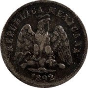Mexico 10 Centavos Eagle. Circulation Coin 1892 KM# 403 REPUBLICA MEXICANA 1893 coin obverse Mexico 10 Centavos Eagle. Circulation Coin 1892 KM# 403 REPUBLICA MEXICANA 1893 coin obverse