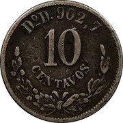 Mexico 10 Centavos Eagle. Circulation Coin 1894 Do D KM# 403.3 10 CENTAVOS.DO D 902,7 coin reverse Mexico 10 Centavos Eagle. Circulation Coin 1894 Do D KM# 403.3 10 CENTAVOS.DO D 902,7 coin reverse