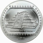 Mexico 10 Nuevos Pesos El Tajin 1993 KM# 570 1993 MO PIRAMIDE DE EL TAJIN N$10 coin reverse Mexico 10 Nuevos Pesos El Tajin 1993 KM# 570 1993 MO PIRAMIDE DE EL TAJIN N$10 coin reverse