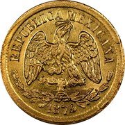 Mexico 10 Pesos Radiant Cap & Scales 1874 KM# 413 REPUBLICA MEXICANA 1871 coin obverse Mexico 10 Pesos Radiant Cap & Scales 1874 KM# 413 REPUBLICA MEXICANA 1871 coin obverse