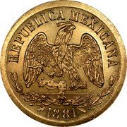 Mexico 10 Pesos Radiant Cap & Scales 1881 KM# 413.6 REPUBLICA MEXICANA coin obverse Mexico 10 Pesos Radiant Cap & Scales 1881 KM# 413.6 REPUBLICA MEXICANA coin obverse