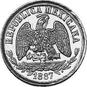 Mexico 10 Pesos Radiant Cap & Scales 1887 KM# 413.5 REPUBLICA MEXICANA 1887 coin obverse Mexico 10 Pesos Radiant Cap & Scales 1887 KM# 413.5 REPUBLICA MEXICANA 1887 coin obverse