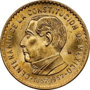 Mexico 10 Pesos Centennial of Constitution 1957 KM# M123a CENTENARIO DE LA CONSTITUCION DE MEXICO 1857 1957 coin reverse Mexico 10 Pesos Centennial of Constitution 1957 KM# M123a CENTENARIO DE LA CONSTITUCION DE MEXICO 1857 1957 coin reverse