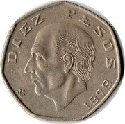 Mexico 10 Pesos Miguel Hidalgo y Costilla 1978 KM# 477.2 DIEZ PESOS 1981 coin reverse Mexico 10 Pesos Miguel Hidalgo y Costilla 1978 KM# 477.2 DIEZ PESOS 1981 coin reverse