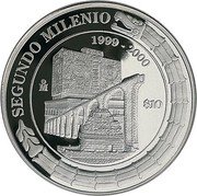 Mexico 10 Pesos Architecture 1999 Mo Proof KM# 633 SEGUNDO MILENIO 1999 - 2000 MO $10 coin reverse Mexico 10 Pesos Architecture 1999 Mo Proof KM# 633 SEGUNDO MILENIO 1999 - 2000 MO $10 coin reverse