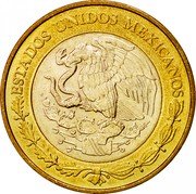 Mexico 10 Pesos Aztec Carving 2001 KM# 636 ESTADOS UNIDOS MEXICANOS coin obverse Mexico 10 Pesos Aztec Carving 2001 KM# 636 ESTADOS UNIDOS MEXICANOS coin obverse