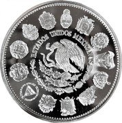 Mexico 100 Pesos Columnaria. Encounter of Two Worlds 1992 Proof KM# 540 ESTADOS UNIDOS MEXICANOS coin obverse Mexico 100 Pesos Columnaria. Encounter of Two Worlds 1992 Proof KM# 540 ESTADOS UNIDOS MEXICANOS coin obverse