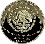 Mexico 100 Pesos Eagle 1998 KM# 669 ESTADOS UNIDOS MEXICANOS 1 ONZA DE ORO LEY 0.999 coin obverse