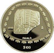 Mexico 100 Pesos Eagle 1998 KM# 669 1998 MO AGUILA $100 coin reverse
