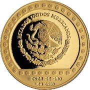 Mexico 1000 Pesos Jaguar Piedra de los Soles 1992 KM# 560 ESTADOS UNIDOS MEXICANOS 1 ONZA DE ORO LEY 0.999 coin obverse Mexico 1000 Pesos Jaguar Piedra de los Soles 1992 KM# 560 ESTADOS UNIDOS MEXICANOS 1 ONZA DE ORO LEY 0.999 coin obverse