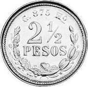 Mexico 2-1/2 Pesos Eagle. Circulation Coin 1888 KM# 411.4 C 875 HO 2 1/2 PESOS coin reverse Mexico 2-1/2 Pesos Eagle. Circulation Coin 1888 KM# 411.4 C 875 HO 2 1/2 PESOS coin reverse