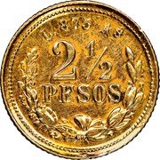 Mexico 2-1/2 Pesos Eagle. Circulation Coin 1888 KM# 411 L 875 AS 2 1/2 PESOS coin reverse Mexico 2-1/2 Pesos Eagle. Circulation Coin 1888 KM# 411 L 875 AS 2 1/2 PESOS coin reverse