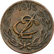 Mexico 2 Centavos Tenancingo Revolutionary 1915 KM# 688.2 1913 2C TM coin reverse Mexico 2 Centavos Tenancingo Revolutionary 1915 KM# 688.2 1913 2C TM coin reverse