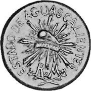 Mexico 2 Centavos Aguascalientes Revolutionary 1915 Square front 2, plain edge KM# 602.2 ESTADO DE AGUASCALIENTES R.M. coin obverse Mexico 2 Centavos Aguascalientes Revolutionary 1915 Square front 2, plain edge KM# 602.2 ESTADO DE AGUASCALIENTES R.M. coin obverse